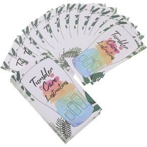 50pcs Glass Care Card Small Business Freebies Customer Reminder Cards Cup Care Instructions Cards Paper Tabs Paper Packing Cards Glass Mug Guide Cards Cup Guide Tags Thank You Card