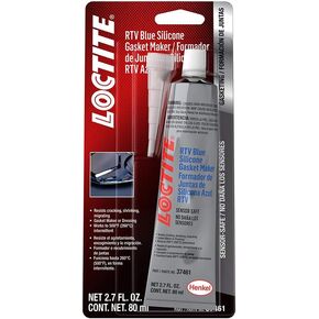 LOCTITE RTV Blue Silicone Gasket Maker for Automotive: Sensor-Safe, High-Temperature, Low-Odor, Replaces Cut Gasket, Silicone Sealant | Blue, 80 ml Tube (PN: 37461 - 491980)
