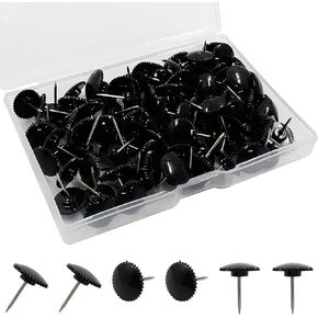 100 Pcs Clear Push Pins, Plastic Thumb Tacks for Wall Hanging, Flat Head and Steel Point Push Pins Wall Tacks Thumbtacks for Furniture Cork Board DIY Projects or Home Decor