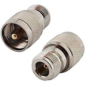 2-Pack RF connector adapter N type female to PL259 / SO239 male