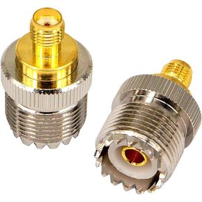 onelinkmore SMA Female to SO239 Female RF Two Way Radio Coax Adapter UHF Jack SO-239 Antenna Cable Connector for CB Radio Walkie Talkie SDR UV-5R Series Handheld Radio Pack of 2
