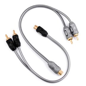 1ft 1 Male to 2 Female RCA Y Adapter Splitter Connector (2 Pack) (1 Male to 2 Female)