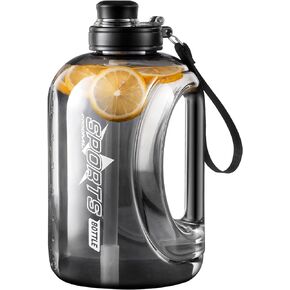 Large 95 OZ Water Bottle with Straw, Portable Handle, BPA Free, Eco-Friendly, Perfect for Sports and Fitness