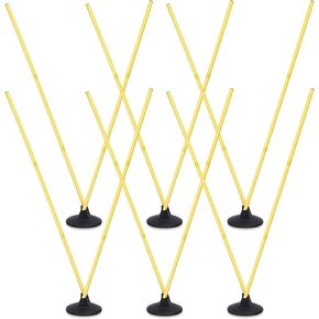 12 Pcs Soccer Agility Poles Set with 6 Training Poles Soccer Bases Detachable Speed Pole Highly Visible Yellow Sports and Agility Training Equipment Slalom Poles to Improve Balance Quickness