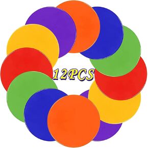 Spot Markers, 12Pcs Non Slip Rubber Agility Markers, 9 Inch Flat Field Cones Floor Dots Gym Classroom Floor Spots Set for Indoor Outdoor Soccer Basketball Sports Speed Training and Drills in Kuwait
