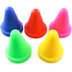20pcs Universal Skating Marker Cones Roller Sport Marker Cup Speed Training Equipment Slalom Roller Skate Pile Marking Cup, 5Colors (Green, Blue, Red, Yellow, Pink)