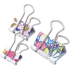50 Pack Colorful Printed Binder Clips, Assorted Sizes (Floral)