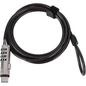 EBTOOLS Computer Security Cable Lock, Alloy 4 Digital Password Anti Theft Protection Cable Lock, for Notebook/Laptop/Other Devices