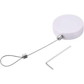 MECCANIXITY Round Retractable Cable Lock with Self-Adhesive, Remote Control Security Lock Anti-Lost Rope Hardware Cable Lock 600g Tensile Force Black
