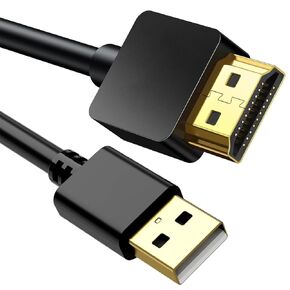 USB to HDMI Charger Cable Cord, USB Male to HDMI Male Charging Cord for Mac iOS Windows 11/10/8/7/Vista/XP, USB to HDMI Cable for Monitor/TV/Projector-6.6FT/ 2M