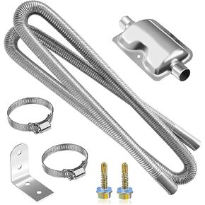 Air Heater Exhaust Pipe - Flexible Exhaust Tubing: 2.5cm/1inch 200cm Inner Car Exhaust Pipe Silencer Muffler, Diesel Heater Exhaust Pipe, Flexible Exhaust Pipe for Air Diesel Heater Flex Pipe in Kuwait