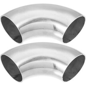 uxcell 2pcs OD 1.25 Inch 90 Degree SS304 Stainless Steel Bend Tube Exhaust Elbow Pipe for Car Modified Exhaust System 0.06" Wall Thickness Piping Silver Tone