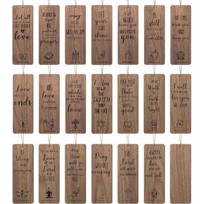 40 Pieces Religious Bookmarks Vintage Wooden Christian Bookmarks Inspirational Religious Gifts Baptism Christian Bookmarks Bible Verses Bookmarks for Women Men Book Lovers Supplies, 5.12 x 1.77 Inches