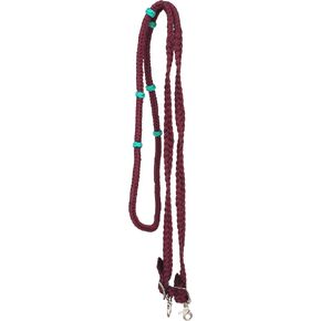 CHALLENGER Horse Horse Western Nylon Braided Barrel Knotted Reins Burgundy 607516 in Saudi Arabia