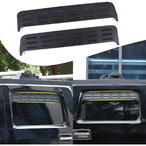 Car Rear Side Window Louvers Exterior Accessories Compatible with Hummer H2 2003-2009 ， Air Vent Scoop Shades Cover，Window Vents Screens Cover