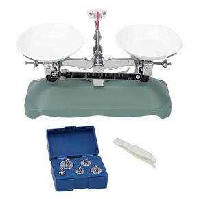 Mechanical Balance Scale Tray,Double Pan Balance Scale Weight Kit Chemistry Physical Experiment Accessory Tray Balance withTweezers for Laboratory School(100g/3.5oz)