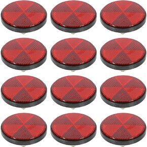 6 Pair M6x1.0 Red Plastic Universal Screw Mount Reflective Warning Reflector for Motorcycle Bike
