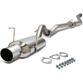 DNA MOTORING CBE-OE-HC02SI Stainless Steel Cat Back Exhaust System [Compatible with 02-05 Honda Civic Si EP3 Hatchback]