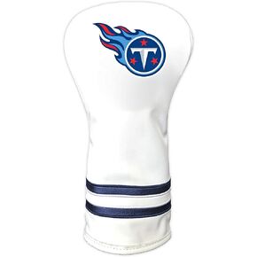 Team Golf NFL Tennessee Titans White Vintage Driver Head Cover White Vintage Driver Golf Club Headcover, Form Fitting Design, Retro Design