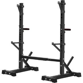 Squat Rack, CANPA Adjustable Barbell Rack Strength Training Barbell Stand with Dip Station Multi-Function Squat Stand Equipment for Home Gym Fitness 600Lbs