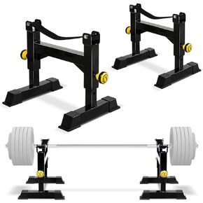 Deadlift Sling Racks for Home Gym, Deadlift Platform for Home Gym Weightlifting Plates Rack Deadlift Barbell Elevation Stand with 5-Level Height Adjustment