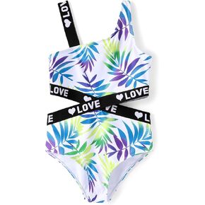 PATPAT Girls One Piece Swimsuits Floral Tropical Bathing Suit Cutout Swimwear Beachwear