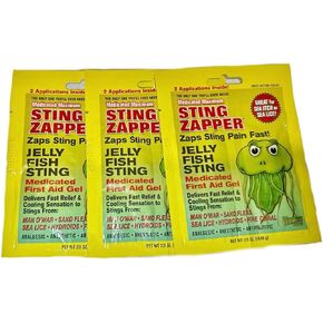 Jellyfish Sea Life First Aid Gel Wipe Fast Relief, 3 Packs (6 pcs).