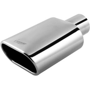 Upower Exhaust Tips 2.25" Inlet 5.5"x3" Outlet 9" Long Stainless Steel Weld-On Rectangle Exhaust Tailpipe Tips