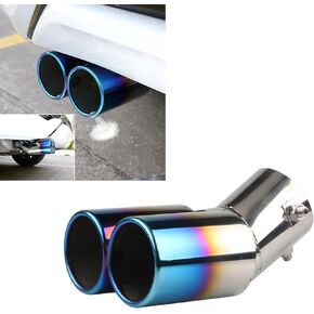 Pack-1 Stainless Steel Exhaust Tip, Universal Car Exhaust Pipe Modification Tail Throat Tail Pipe, Plane Car Exhaust Pipe Flue Muffler Polished Exhaust Pipe (Multicolored)