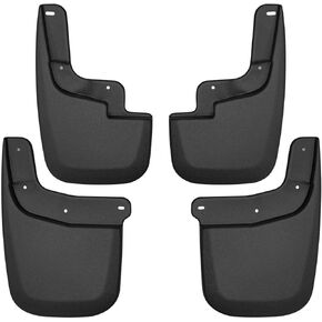 Husky Liners - Front & Rear Mud Guards | 2015 - 2022 Chevrolet Colorado, GMC Canyon w/o Flares or Cladding (Excludes ZR2), Front & Rear Set - Black, 4 Pc | 58236
