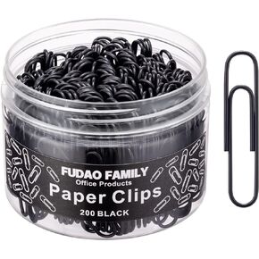 Large Paper Clips, 2 Inch Black Paper Clip, 200 pcs Jumbo Paperclips