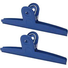 GUKBIAY Extra Large Bull Clips 2 Pack 12 Inch Blue Jumbo Stainless Steel Clips Paper Clamps Holder for Drawing Board Poster Clamping Bag