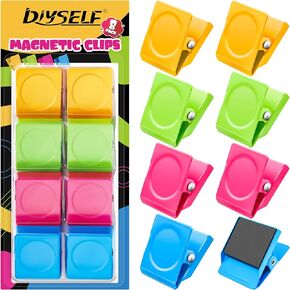 DIYSELF 24 Pack Fridge Magnet, Magnetic Clips, Magnet Clips for Fridge, Whiteboard, Office, Refrigerator Magnets No Scratch Clip Magnets for Hanging Photos, Fridge Magnet Clips
