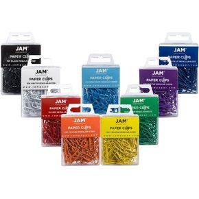 مشابك ورق جامبو ملونة من JAM PAPER - مقاس كبير 2 بوصة - مشابك ورق حمراء - 75/عبوة