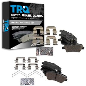 TRQ Ceramic Brake Pads Compatible with 17 Hyundai Elantra GT 16-17 Veloster 17-18 Kia Forte