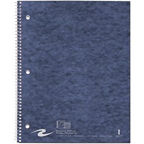 دفتر ملاحظات حلزوني Roaring Spring Stasher One Subject، 11 بوصة × 9 بوصة 100 ورقة، مسطر ضيق، 3 فتحات مثقوبة، جيوب للغطاء، ألوان تغطية متنوعة