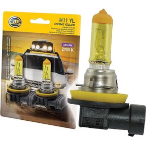 HELLA H11 YL Twin Blister Xtreme Yellow Bulb (12V 55W), 2 Pack