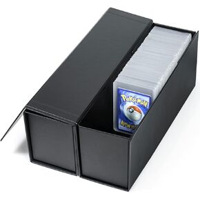 Trading Card Storage Box, Baseball Card Storage Box Holds 900+ Sport Cards or 200 Toploaders, Fits Football, Basketball, Hockey, Gaming & Trading Cards, 13x4x3 inches - Vertical Version - 2 Pack