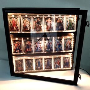 Sports Card Display Case Trading Card Storage Box,Baseball Card Display Case,with UV Protection ,Lighted Strip (Card Not Included) for Football Basketball Hockey Game and ComicTrading Card.…