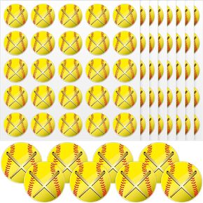 Crtiin 200 Pcs Softball and Bat Helmet Decals Vinyl Sports Softball Stickers Self Adhesive Helmet Stickers Helmet Decals Softball Accessories for Softball, Batting