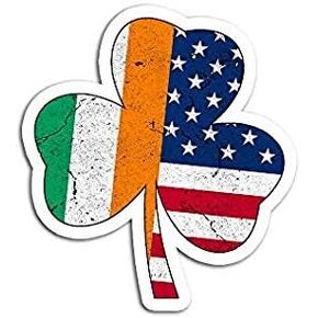 Shamrock Ireland USA Irish American Flag - Sticker Graphic - Auto, Wall, Laptop, Cell, Truck Sticker for Windows, Cars, Trucks