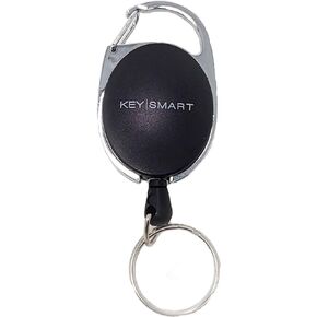 KeySmart Retractable Carabiner - Belt Clip Key Ring and Snap Badge Reel (1-Pack) - Multipurpose and Durable Badge Holder/Carabiner