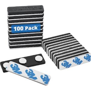 Mifflin-USA Name Tag Magnets (100 Magnets, 1.75 x 0.5 inches), Name Tag Magnet Backs w/ 3 Extra-Strong Neodymium Magnets for ID Badge Holders