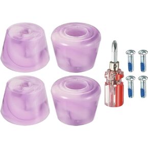 PATIKIL Roller Skate Toe Stops with Screwdriver, 2 Pair 82A Rubber Brake Stoppers Block for Roller Skate Accessories Replacement, Mixed Purple White