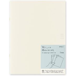 DESIGNPHIL Midori 15217006 Notebook, MD Notebook, Light, A4 Variable Size, Square Ruled, 3 Books