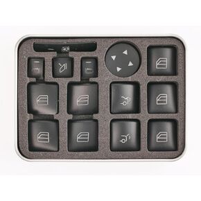 14Pcs Window Switch Button Stickers Glass Lift Repair Trim Interior Door Power for Mercedes Benz C E GLA CLA C180 C200 C230 C250
