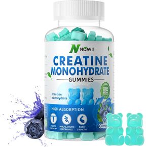 Creatine Monohydrate Gummies 5000mg for Men & Women, Chewables Creatine Monohydrate for Muscle Strength, Muscle Builder, Energy Boost, Pre-Workout Supplement(90 Count)-Blueberry