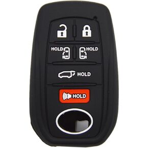 Silicone Key Fob Cover Case for 6 Buttons Toyota Sienna 2021 2022 2023 Remote Keyless