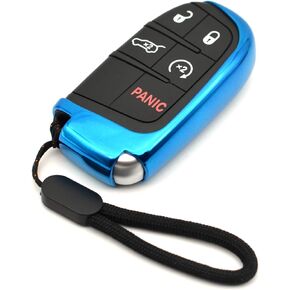 MECHCOS Fit for Jeep Compass Renegade Grand Cherokee Dodge Durango Hornet Challenger Charger Ram Promaster 1500 2500 3500 Chrysler 300 Fiat 500X Black Key Fob Cover Case Holder Protector Accessories