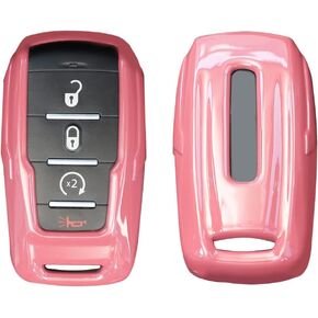 RT-TCZ Key Fob Case Cover Key Bag Holder Protection Shell Accessories for Dodge RAM 2018-2022,Carbon Fiber Grain
